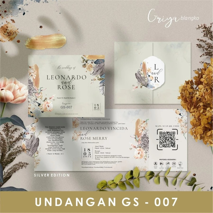 Undngan nikah romantis kode GS-007